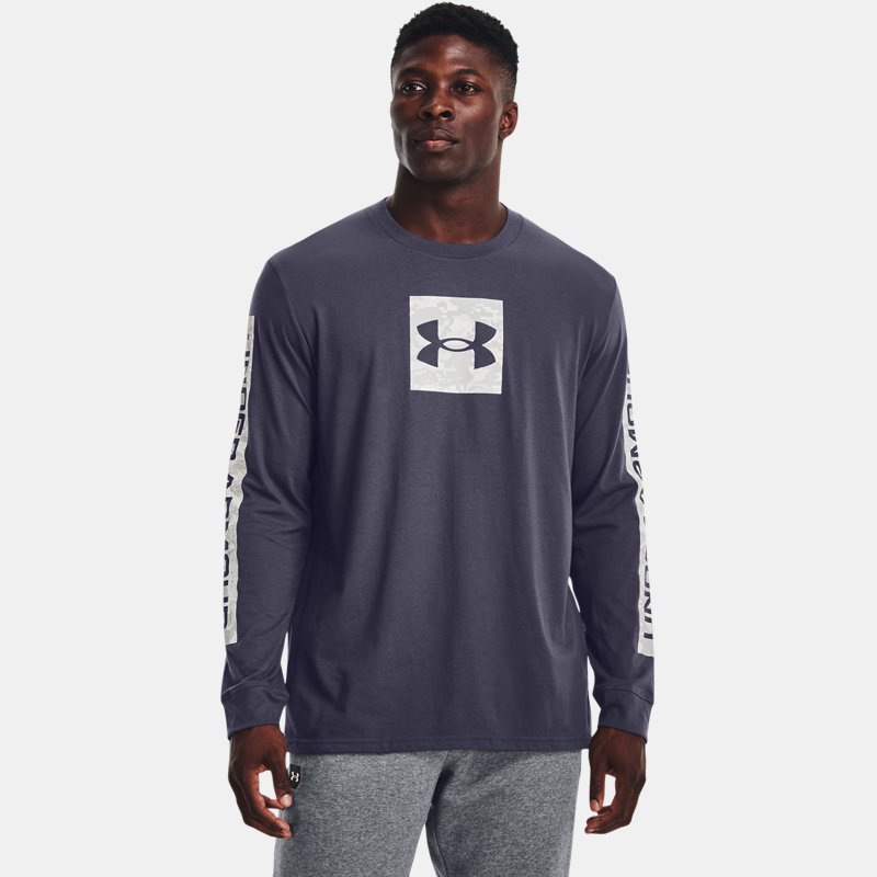 Men's  Under Armour  Camo Boxed Sportstyle  Long Sleeve Tempered Steel / Halo Gray L